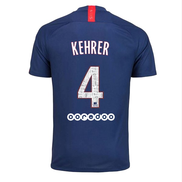 Camiseta Paris Saint Germain NO.4 Kehrer Primera equipo 2019-20 Azul